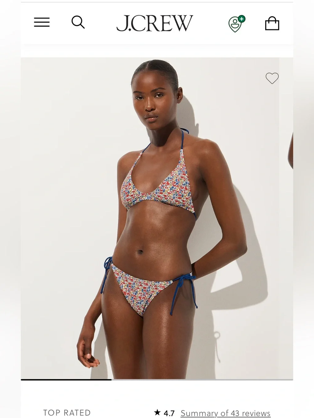 J.Crew Hipster String Bikini Bottom in Liberty® London Floral Fabric